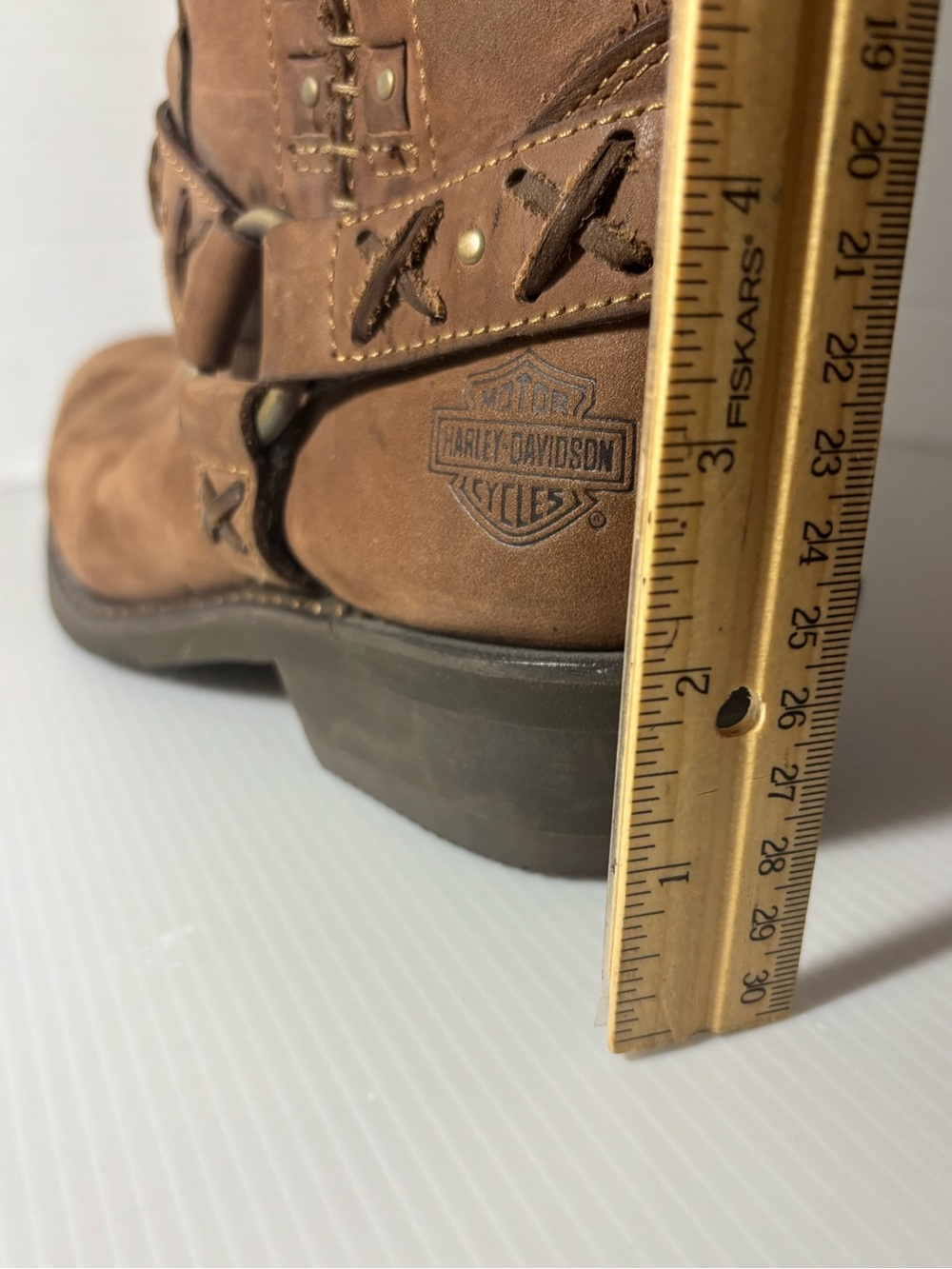 Harley-Davidson Brown Leather Mid-Calf Women’s US Size 9.5 Motorcycle Boots - Picture 4 of 16